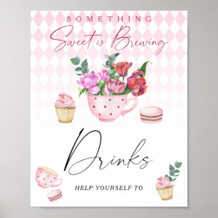 Thee feestje baby shower - Dranken Poster