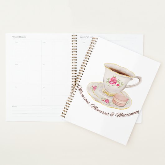 Thee feestje Elegante Bruidsdouche Bruidsmeisjesfe Planner (Display)