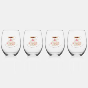 Thee feestje Elegante Bruidsdouche Jonggezellenfee Wijnglas Zonder Voet