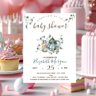 Thee feestje polka stippen baby shower kaart
