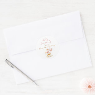 Thee feestje voor baby Elegant script meisje showe Ronde Sticker