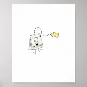 thee georiënteerd, theeliefhebber, theezakje poster