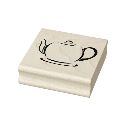 Thee/Koffiepot Houten Blok Opgezette Rubberstempel Rubberstempel (Stempel)