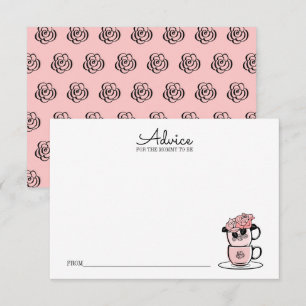 Thee kopje & Bloemen Baby Shower Advieskaart voor Kaart