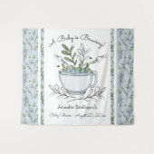 Thee Kopje Thee Feestje Baby Shower Wandkleed (Voorkant (horizontaal))