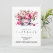 Thee met de bruid-to-be Vrijgezellenfeest Tea Part Kaart (Staand voorkant)