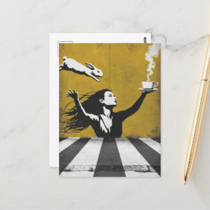 Thee met de Bunny urban street art graffiti Briefkaart