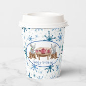 thee met een vriend voor de Feestdagen papierbeker Papieren Bekers (Achterkant)