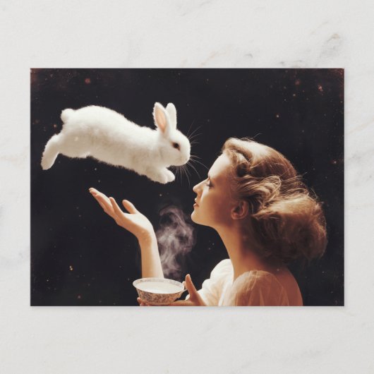 Thee met het konijn Surreal Briefkaart (Voorkant)