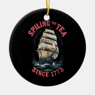 Thee morsen sinds 1773 4 juli keramisch ornament