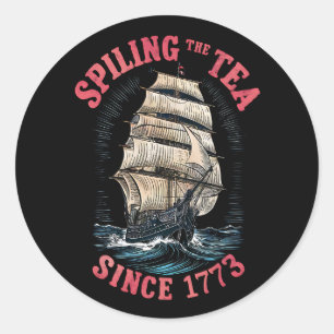Thee morsen sinds 1773 4 juli ronde sticker