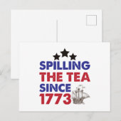 Thee morsen sinds 1773 Patriotische 4 juli Briefkaart (Voorkant / Achterkant)