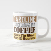 Thee of koffie instructies met naam extra grote beker (Rechts)