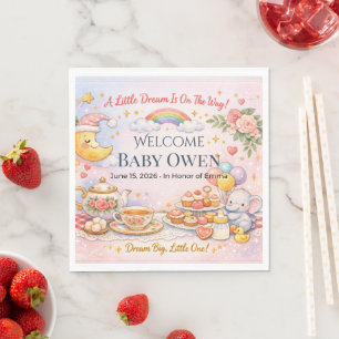 Thee Party Baby Shower Welkom Bord Meisje Droom Servet