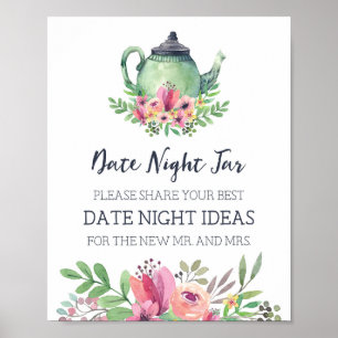Thee Party Date Night Ideeën Bruidsfeest Spel Poster