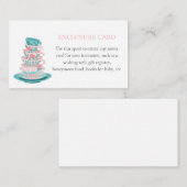 Thee receptie Roze en Turquoise Theekopjes op Maat Informatiekaartje (Voorkant / Achterkant)