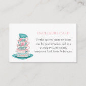 Thee receptie Roze en Turquoise Theekopjes op Maat Informatiekaartje (Voorkant)
