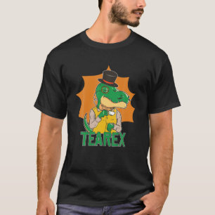 Thee Rex Schattige Dino Rex Theeblaadjes Kopje Tij T-shirt