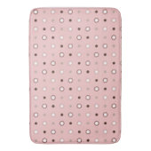 Thee roos (rood), bruine en witte stippen badmat (Voorkant Verticaal)