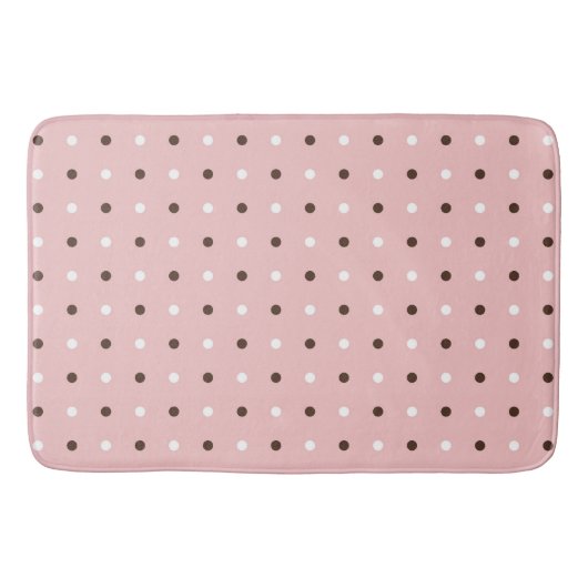 Thee roos (rood), mauve en witte stippen badmat (Voorkant)