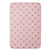 Thee roos (rood), mauve en witte stippen badmat (Voorkant Verticaal)