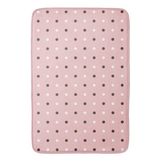 Thee roos (rood), mauve en witte stippen badmat (Voorkant Verticaal)