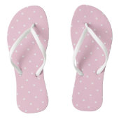 Thee Roos Roze en witte stippen Teenslippers (Voetbed)