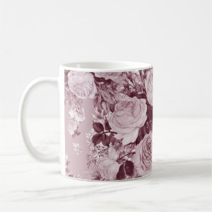 Thee Rozen: Waterverf boeketpatroon. Koffiemok