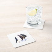 Thee Schattigee Longfin Batfish Vierkante Kartonnen Onderzetter (Insitu)