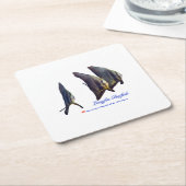 Thee Schattigee Longfin Batfish Vierkante Kartonnen Onderzetter (Schuin)