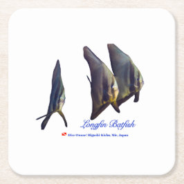 Thee Schattigee Longfin Batfish Vierkante Kartonnen Onderzetter