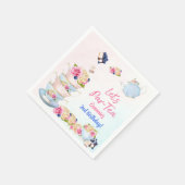 Thee Verjaardagsfeest Roze Bloemenmeisje Par-tea B Servet (Hoek)