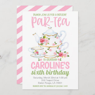 Thee Verjaardagsfeest Uitnodiging