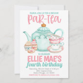 Thee Verjaardagsfeest Uitnodiging (Voorkant)