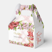 Thee voor drie, thee bloemige verjaardag bedankdoosjes (Achterkant)