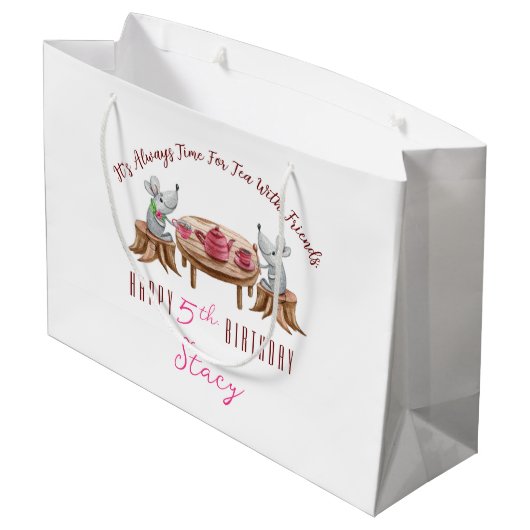 thee voor twee aangepaste cadeautas - groot, glanz (Achterkant Gekanteld)