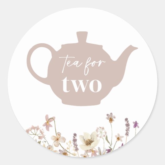 thee voor twee kalveren ronde sticker (Voorkant)