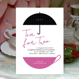 Thee voor twee moderne Roze Thee Party Uitnodiging