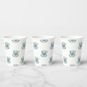 Thee voor twee tweeling Baby shower Papieren Bekers