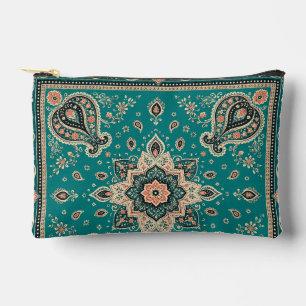 Theeblauwe Bandana Paisley Kleine Ritssluiting Zak Etui