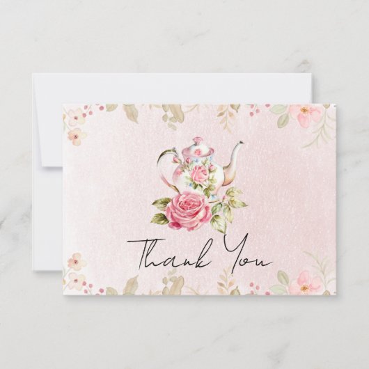 Theebloemstuk Bruiloft Thee Feest Bedankt (Voorkant)