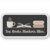 Theeboeken Dekens Bliss – Gezellige lezer Sticker (Voorkant)