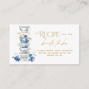 Theebruidspartij Chinoiserie Blauwe Receptkaart Informatiekaartje