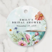 Theebruidspartij met bloemen bedankjes labels (Voorkant)