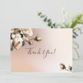 Theebruine Roze Bruiloft Dank Je Bedankkaart (Staand voorkant)