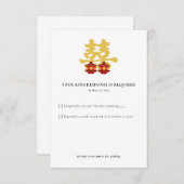 Theeceremonie Chinese bruiloft RSVP Kaartje (Voorkant / Achterkant)