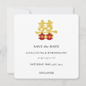 Theeceremonie Chinese bruiloft save the date Kaart (Voorkant)