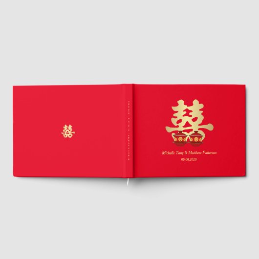 Theeceremonie Dubbel Geluk | Chinese bruiloft Gastenboek (Volledig)