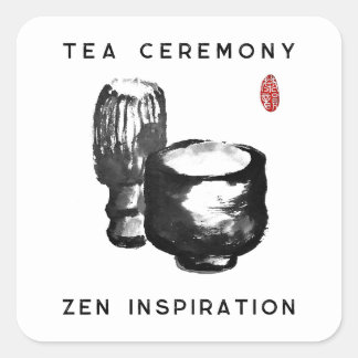 Theeceremonie/Zen Inspiratie Vierkante Sticker