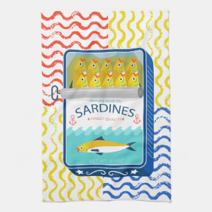 Theedoek Eclectische Sardines Design